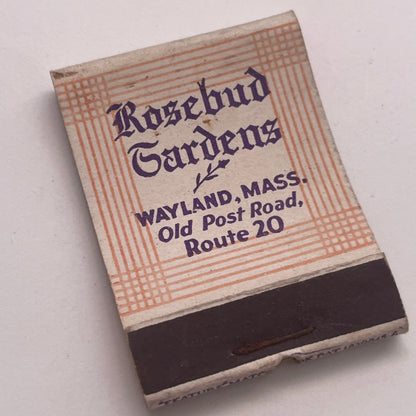 Rosebud Gardens Wayland MA Vintage Matchbook Cover TB8-MB2-8