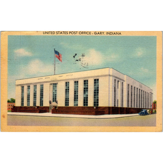 1944 Post Office in Gary Indiana Vintage Postcard PD9