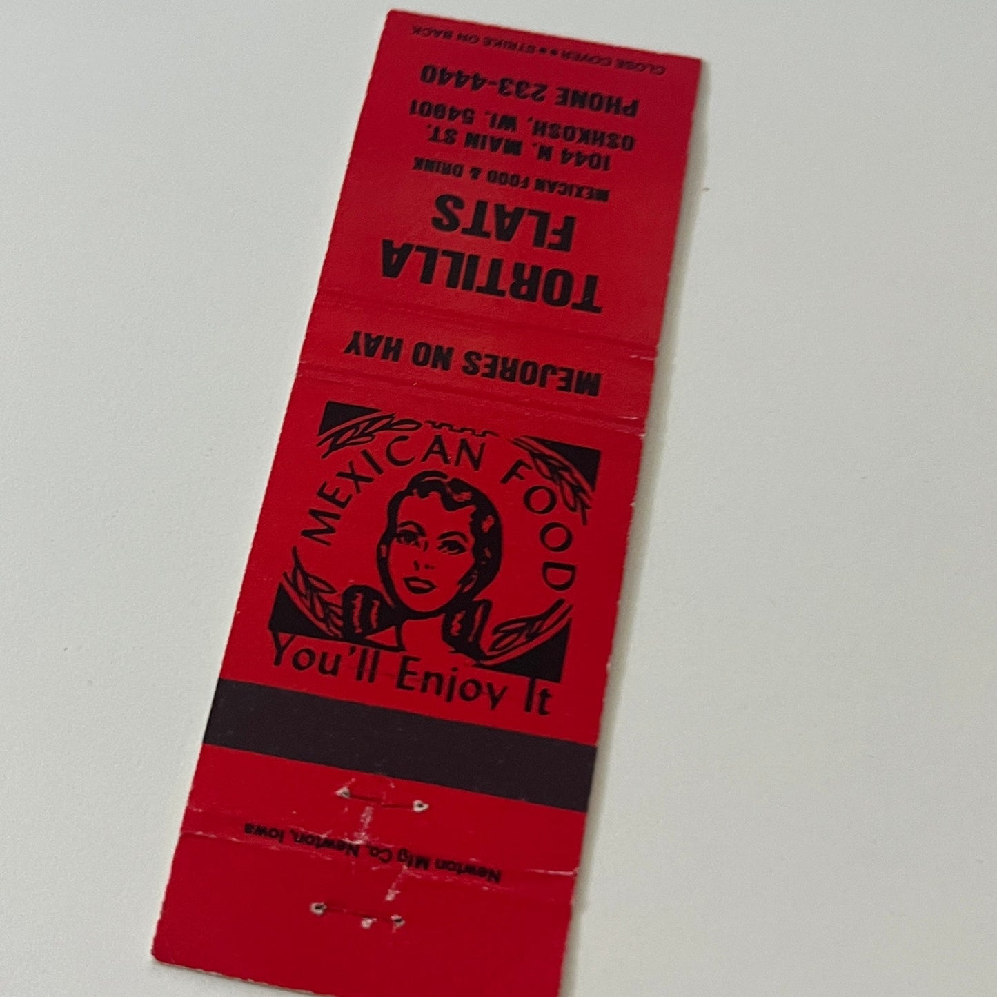 Tortilla Flats Oshkosh WI Vintage Matchbook Cover TB6-MB2-5