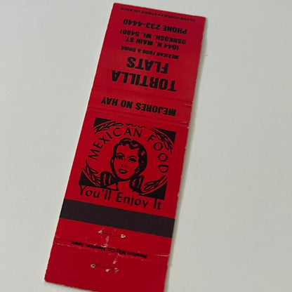 Tortilla Flats Oshkosh WI Vintage Matchbook Cover TB6-MB2-5