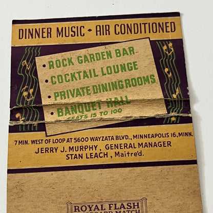 McCarthy's Liquor Store 5600 Wayzata Blvd Minneapolis Matchbook TB6-MB1-12