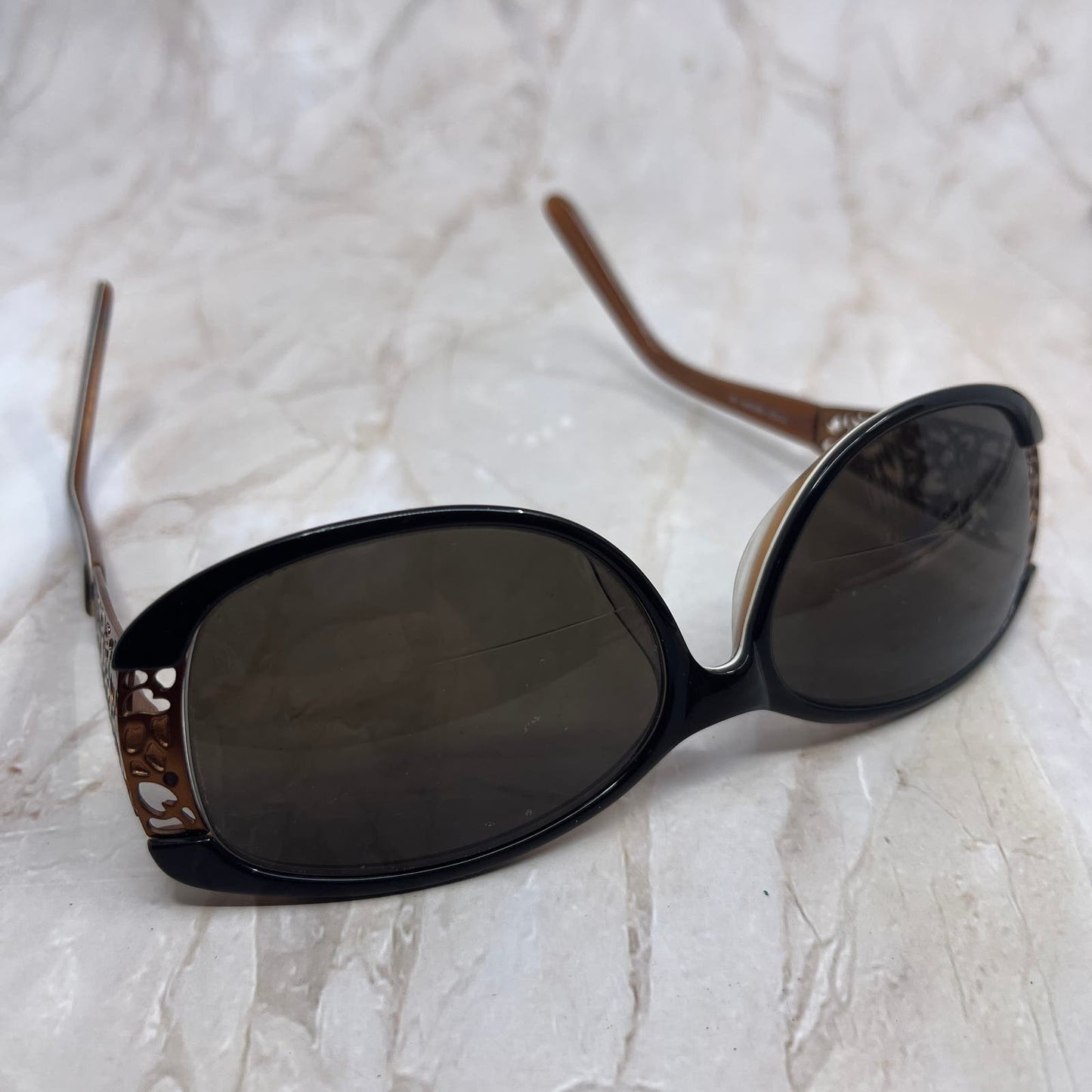 Retro Women’s Brown & Copper Tone Oversize Sunglasses Eyeglasses Frames TD7-G7-9