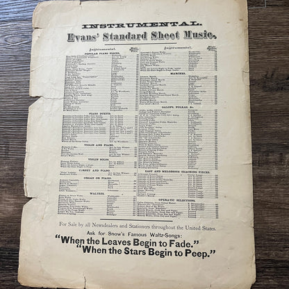 Over the Garden Wall by G.D. Fox 1882 Sheet Music V33-4