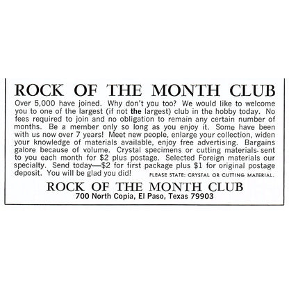 Rock of the Month Club El Paso Texas 1972 Ad AF8-M4