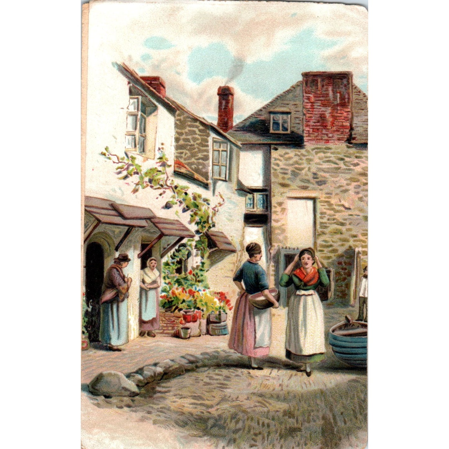 German Village Scene Vintage Postcard PD9