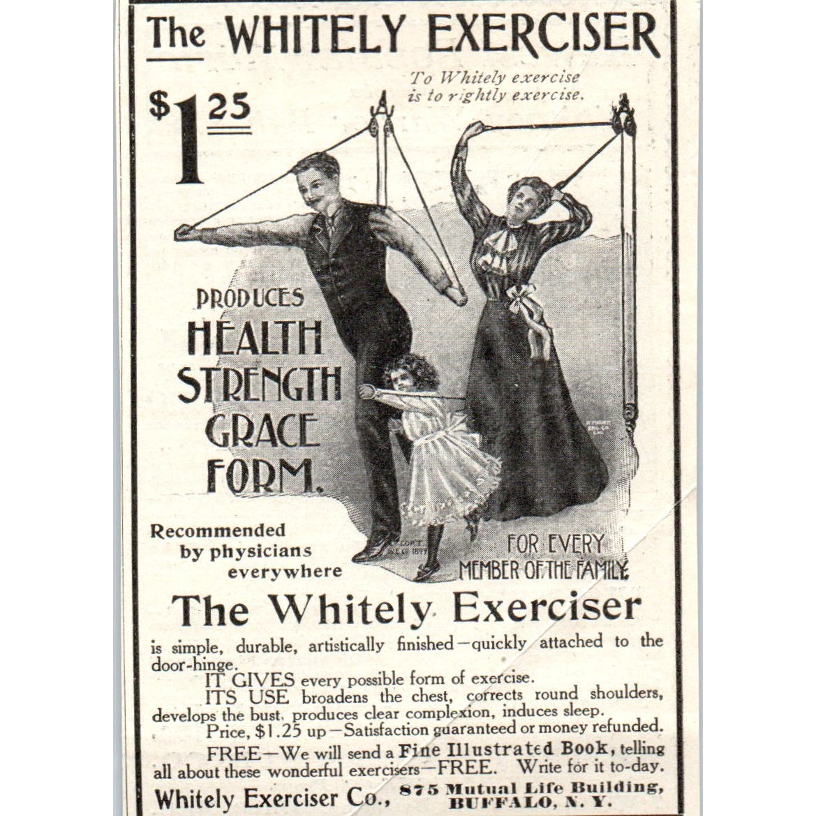 The Whitely Exerciser Co Buffalo NY c1905 Original Magazine Advertisement AE7-A1