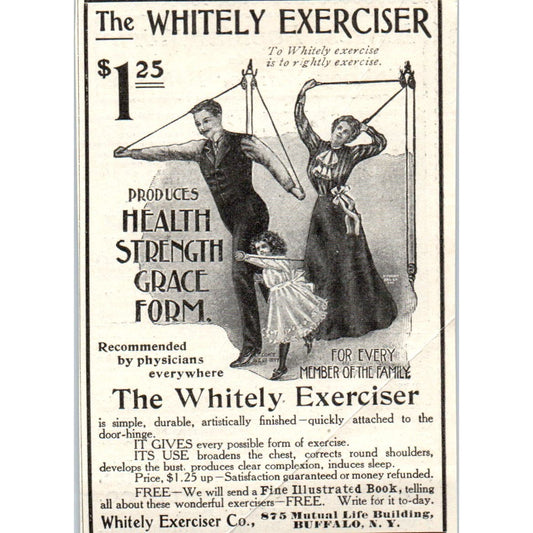 The Whitely Exerciser Co Buffalo NY c1905 Original Magazine Advertisement AE7-A1