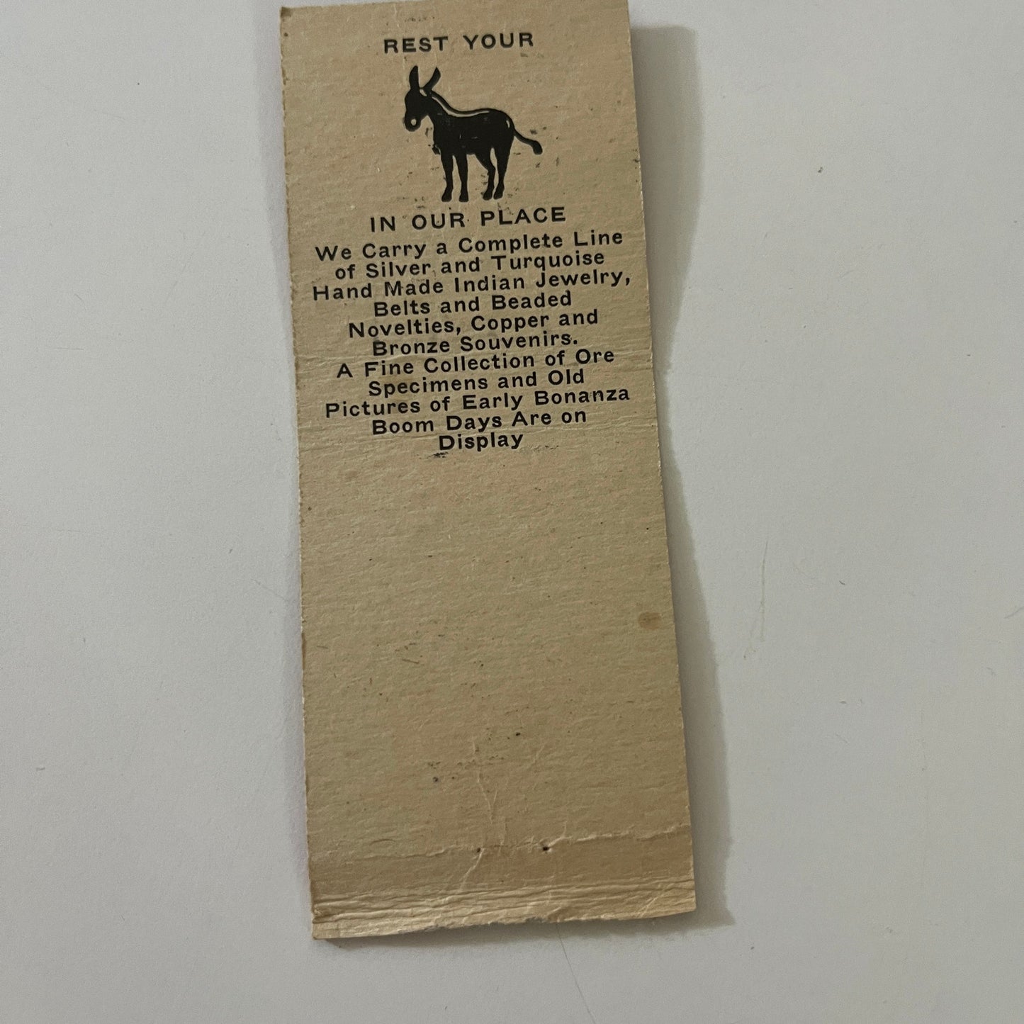 The Bucket of Blood V.L McBride Virginia City NV c1940 Matchbook Cover MM15-2