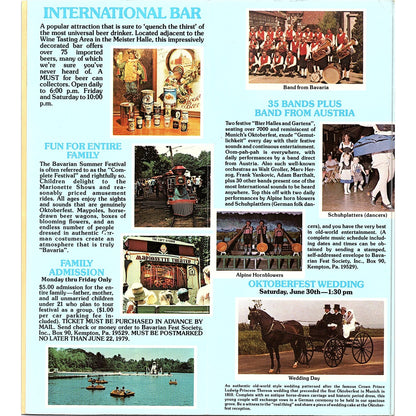 1979 Oktoberfest in July Bavarian Summer Festival Barnesville Brochure TH2-OP5