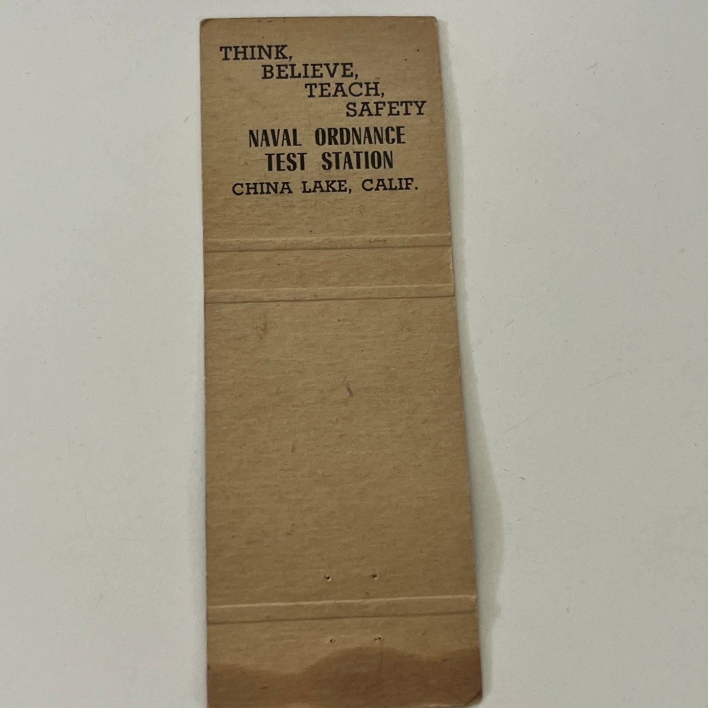 Naval Ordnance Test Station China Lake CA Vintage Matchbook Cover MB8-6