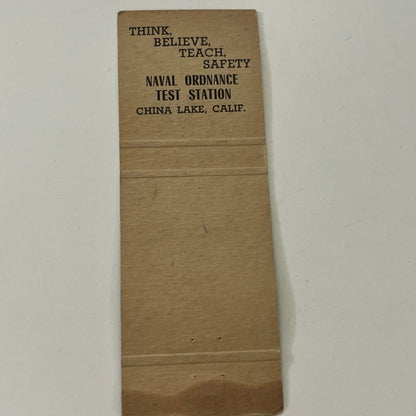 Naval Ordnance Test Station China Lake CA Vintage Matchbook Cover MB8-6
