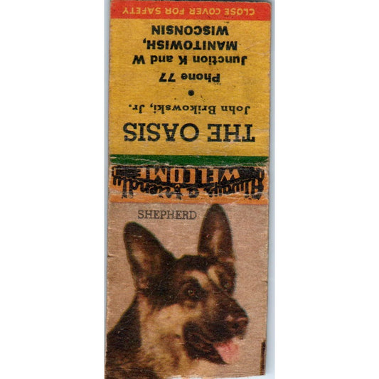 The Oasis John Brikowski Jr Manitowish WI Vintage Matchbook Cover SD4-Y17