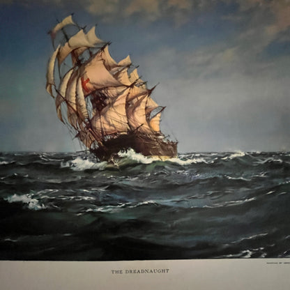 The Dreadnaught Clipper Ship on High Seas Montague Dawson 12x12" Art Print FL1
