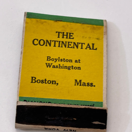 The Continental Boylston at Washington Boston MA Matchbook Cover TB8-MB3-3