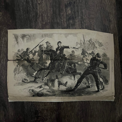 Colonel Kilpatrick Cavalry Raid Virginia Original 1863 Civil War Engraving C37