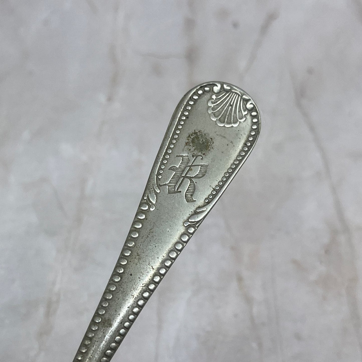 Vintage R Monogrammed Spoon Brazil Silver TG9-SP