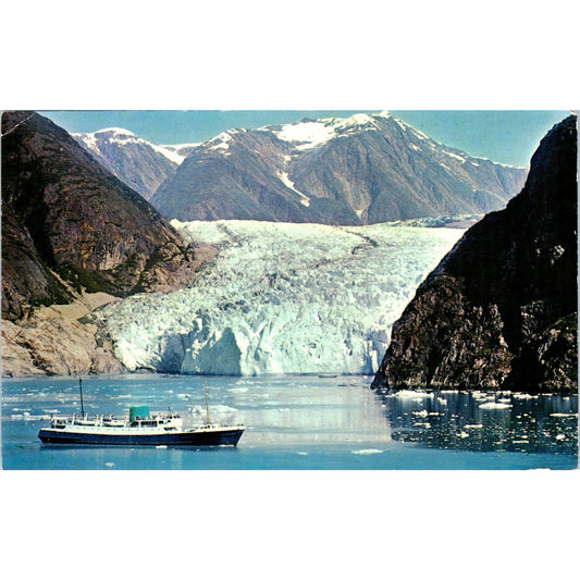 1965 Tracy Arm S.S. Glacier & Yukon Star Alaska Vintage Postcard PE2