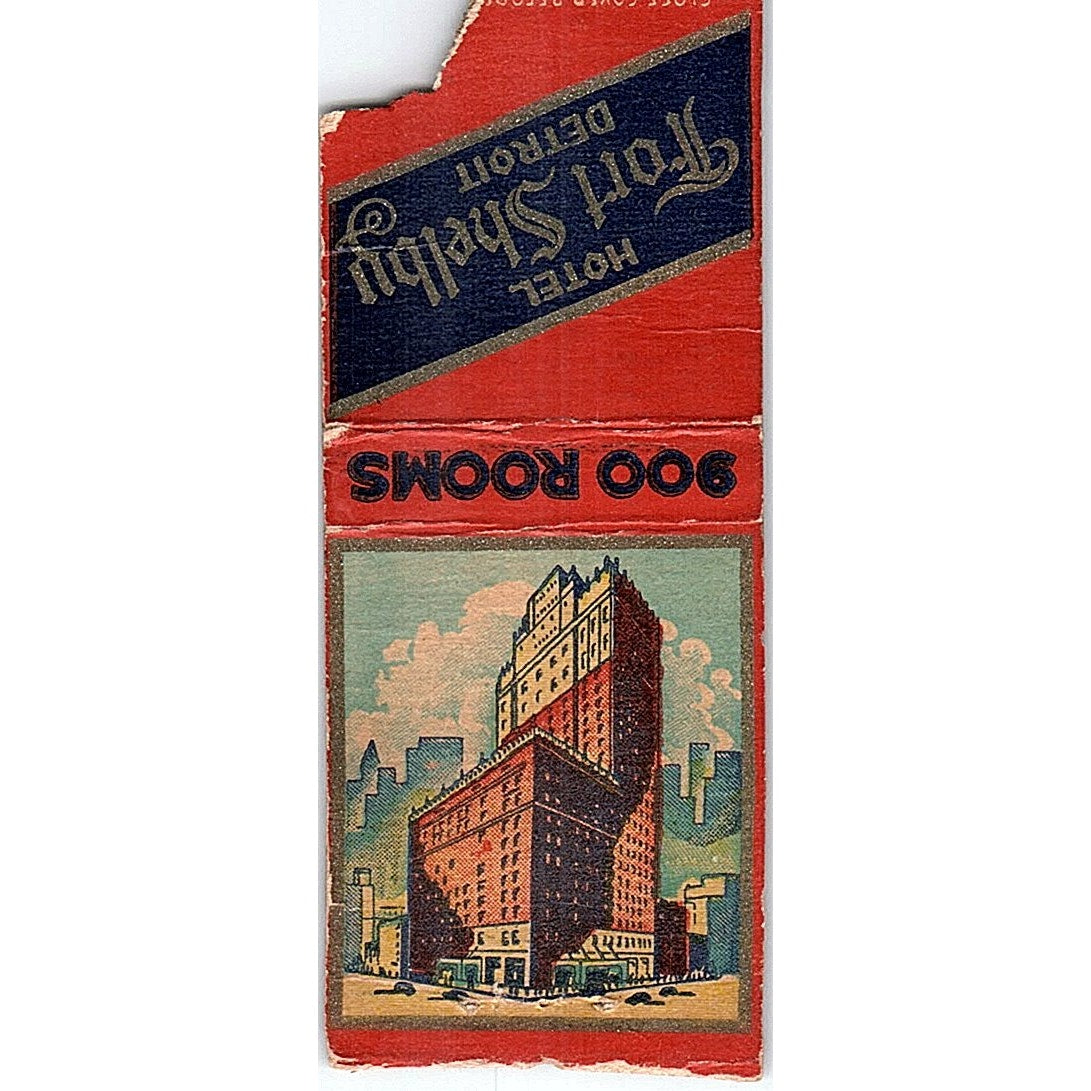 Hotel Fort Shelby Detroit Vintage Matchbook Cover SF3-Y1