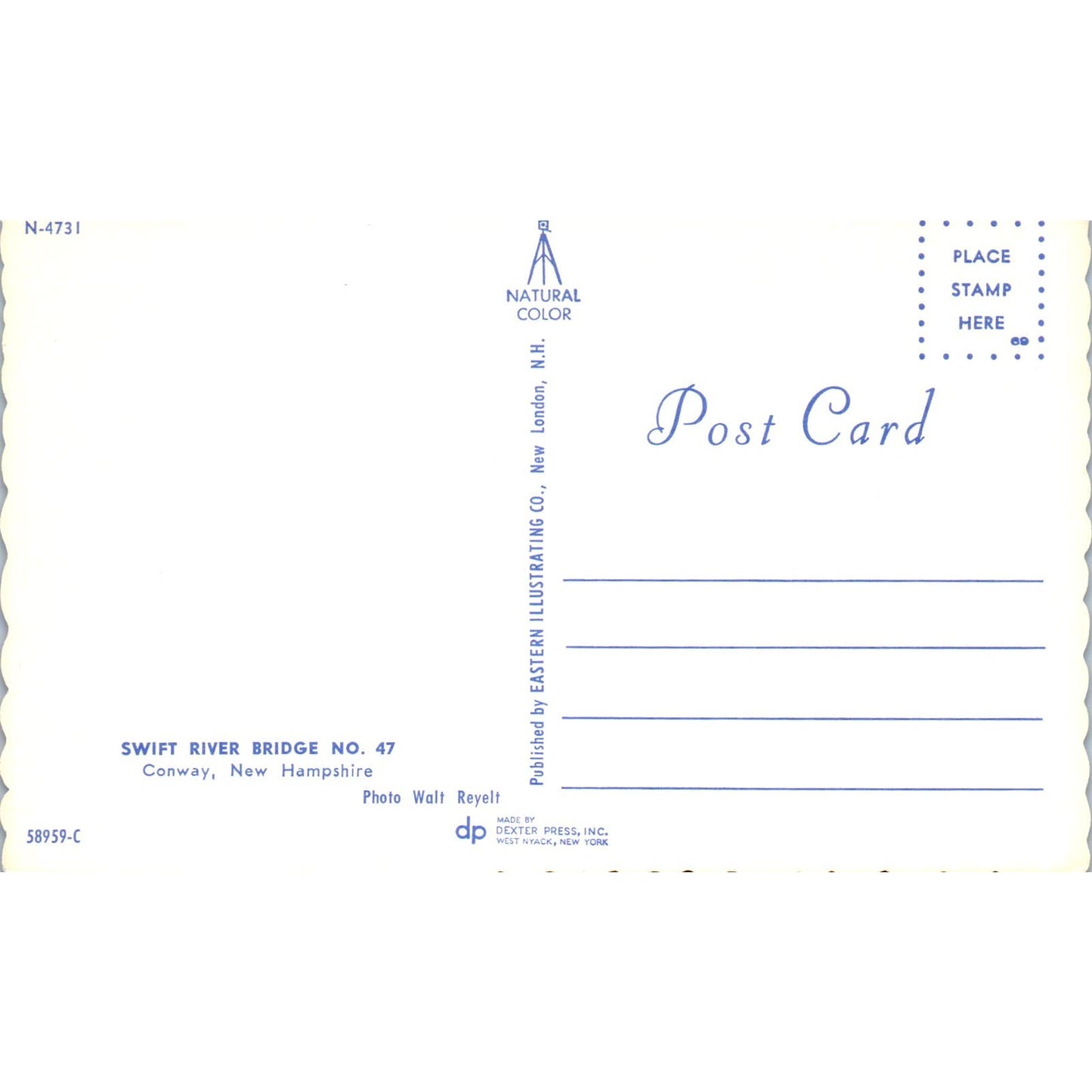 Swift River Bridge 47 Conway NH Vintage Covered Bridge Postcard PC13