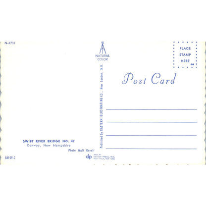 Swift River Bridge 47 Conway NH Vintage Covered Bridge Postcard PC13