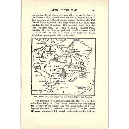 Map of The German Gibraltar in the Far East 1919 WWI Map Print AF9-14