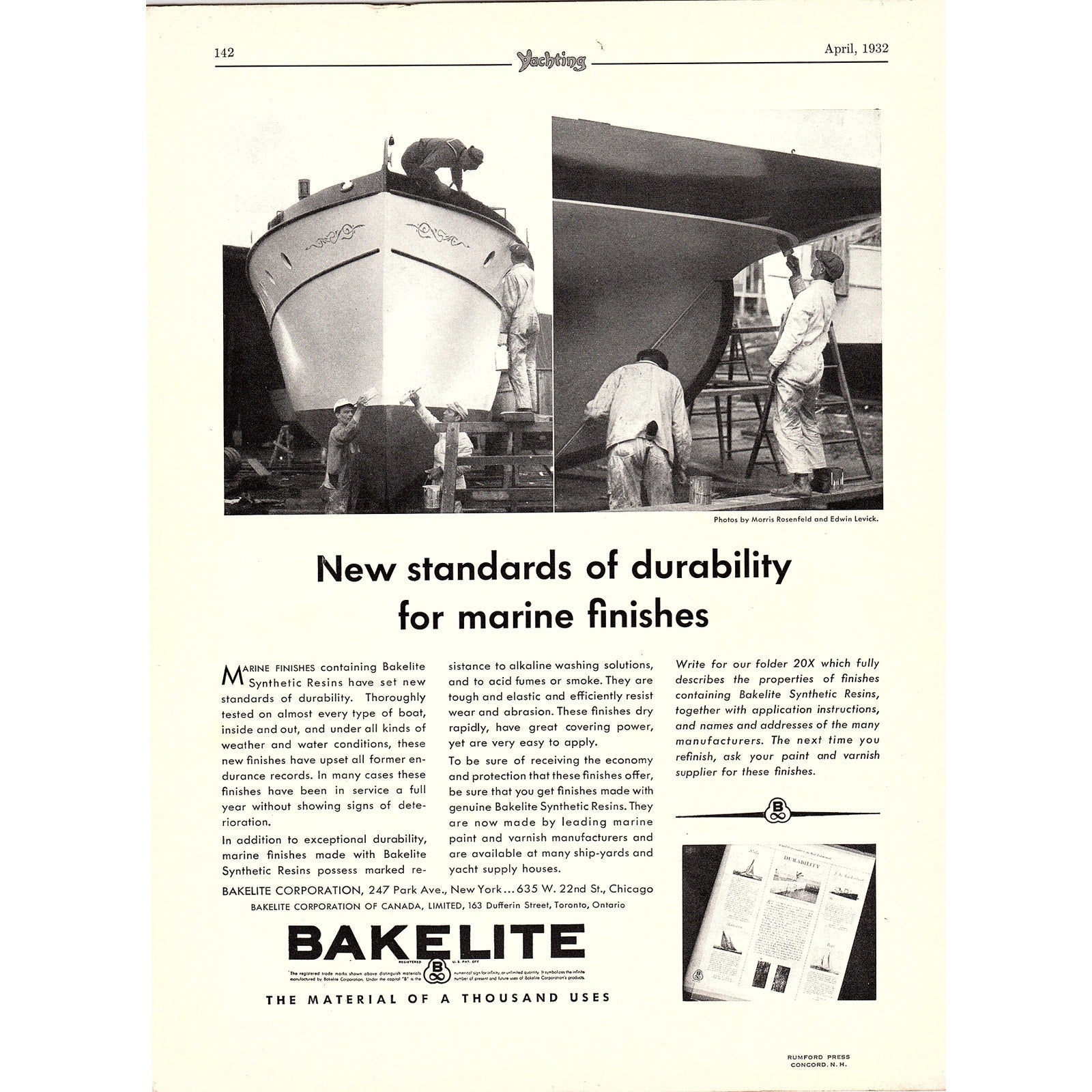 Bakelite Marine Finishes, Elto Outboard Motors Milwaukee 1932 Ad V1-4 ...