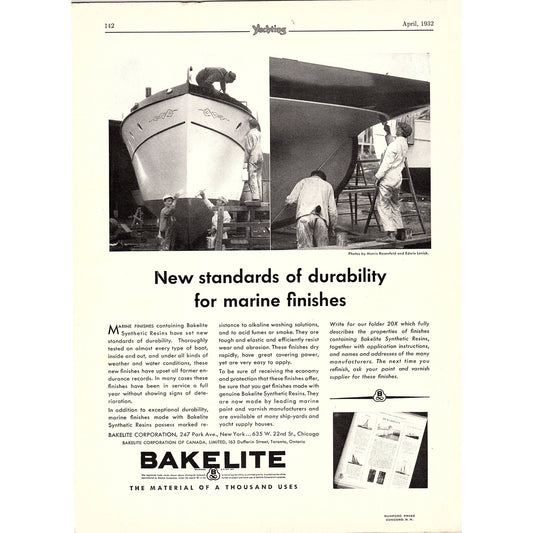 Bakelite Marine Finishes, Elto Outboard Motors Milwaukee 1932 Ad V1-4