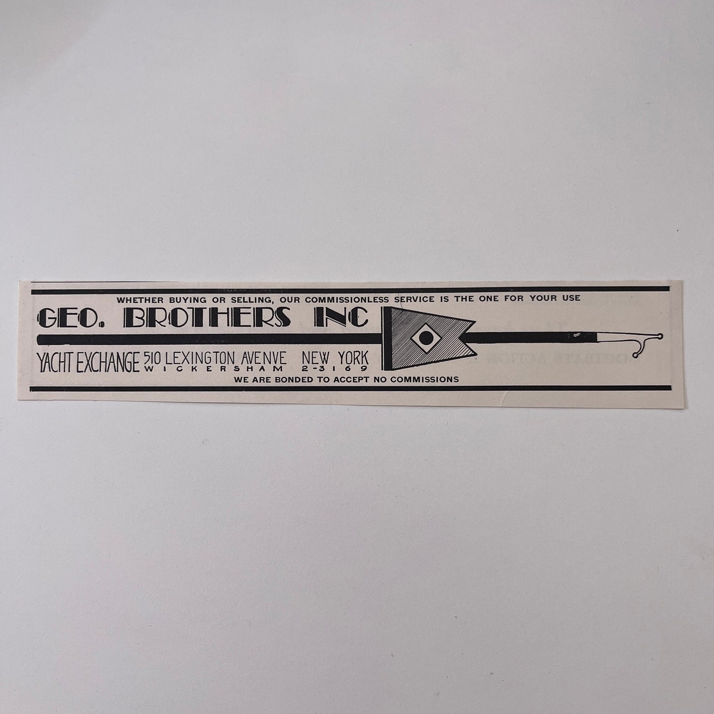 Geo Brothers Inc Yacht Exchange 510 Lexington Ave NY 1932 Ad AG2-7