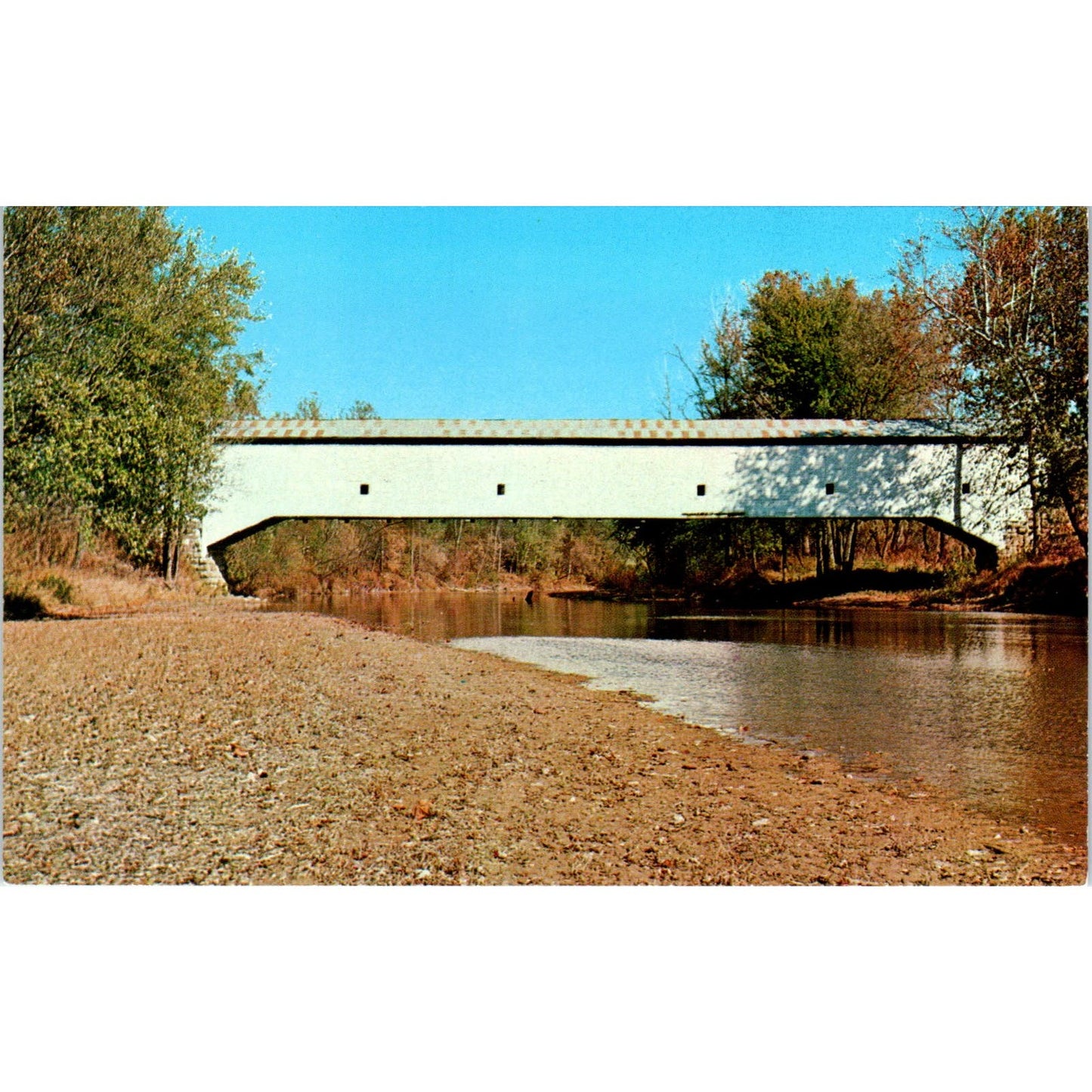 Scenic Parke County IN Bridge 14-61-28 Vintage Covered Bridge Postcard PD3
