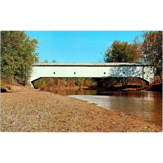 Scenic Parke County IN Bridge 14-61-28 Vintage Covered Bridge Postcard PD3