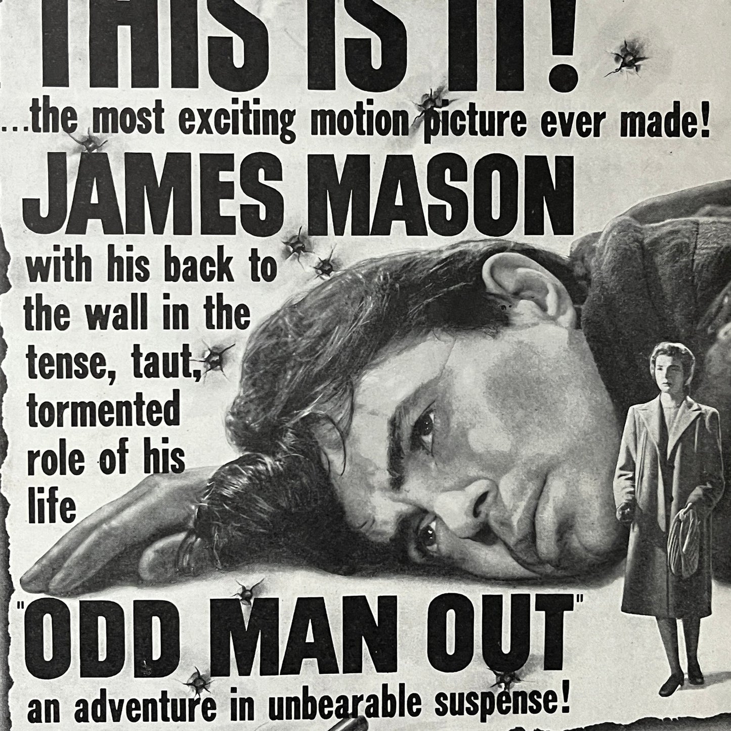 James Mason Odd Man Out Motion Picture Magazine Ad 10x14 V7