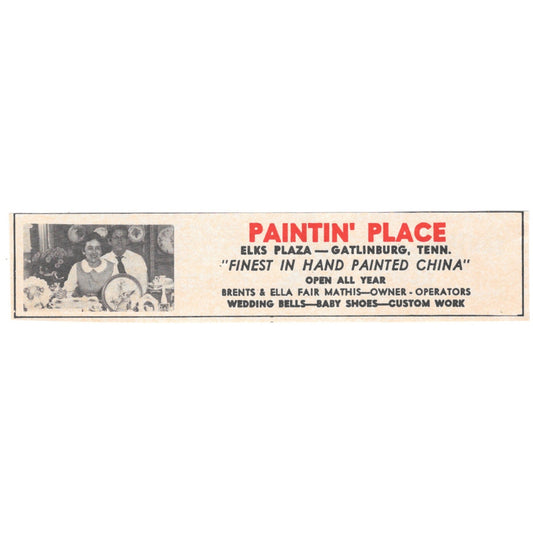 Paintin' Place Elks Plaza Gatlinburg TN 1973 Magazine Ad AD8-B9