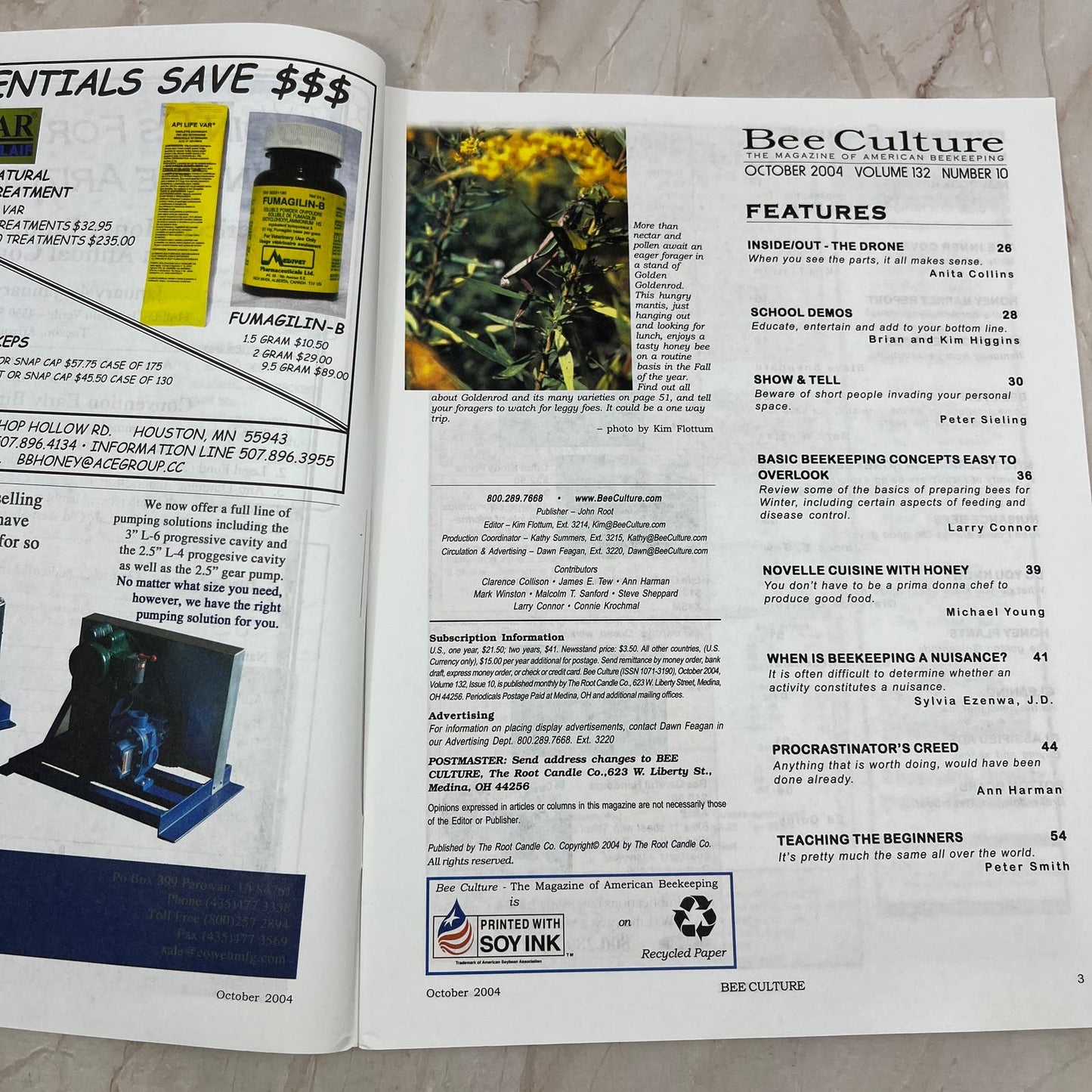 2004 Oct - Bee Culture Magazine - Bees Beekeeping Honey M9