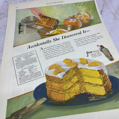 Mazola Cooking Oil Orange Layer Cake Recipe 1924 Magazine Ad FL6-11