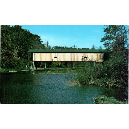 Middle Road Bridge Conneaut River Ashtabula Cty Ohio Covered Bridge Postcard PC3