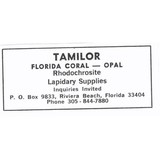 Tamilor Florida Coral - Opal Riviera Beach FL 1972 Ad AF8-S7