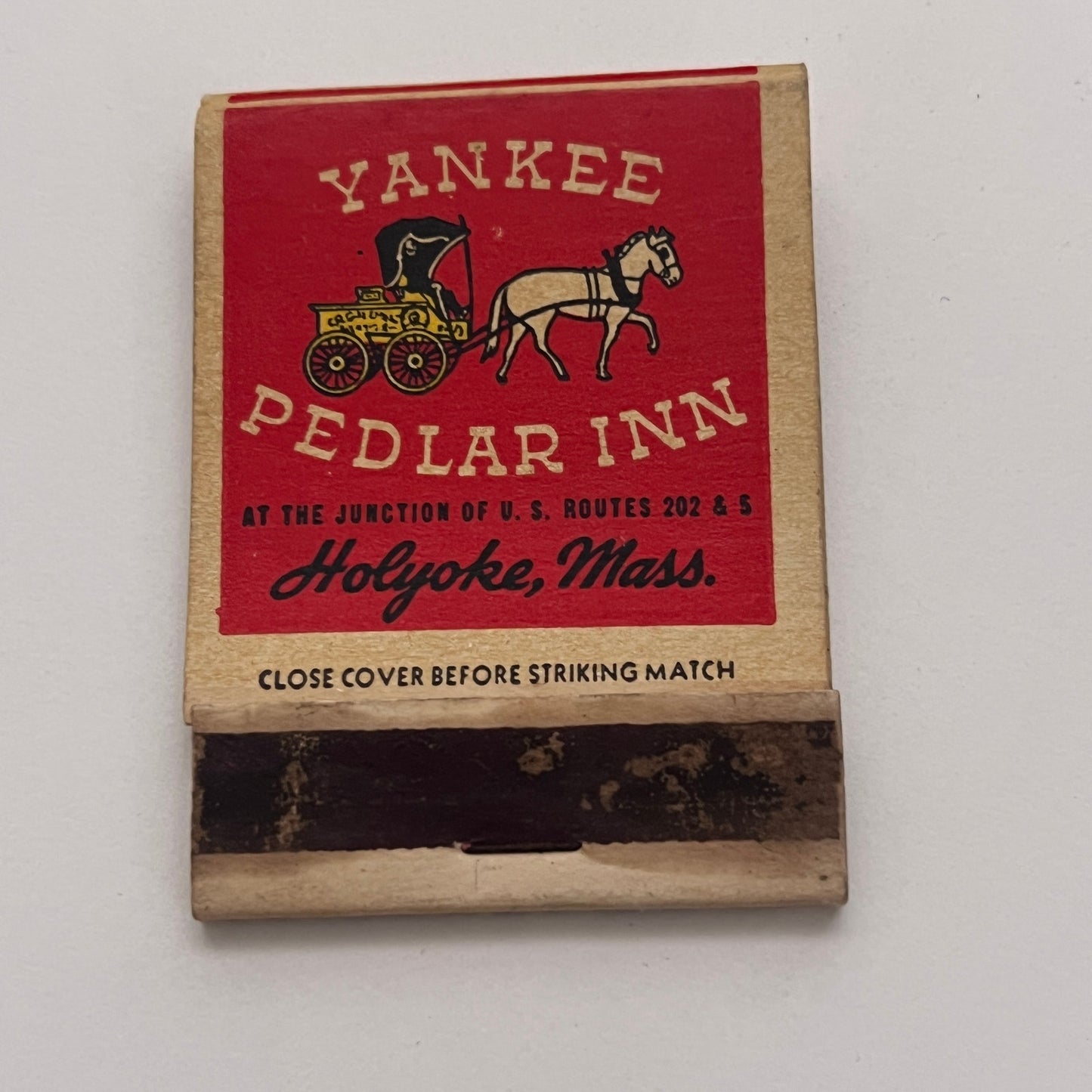 Yankee Pedlar Inn Coachman Inn Holyoke MA Vintage Matchbook Cover TB8-MB-1
