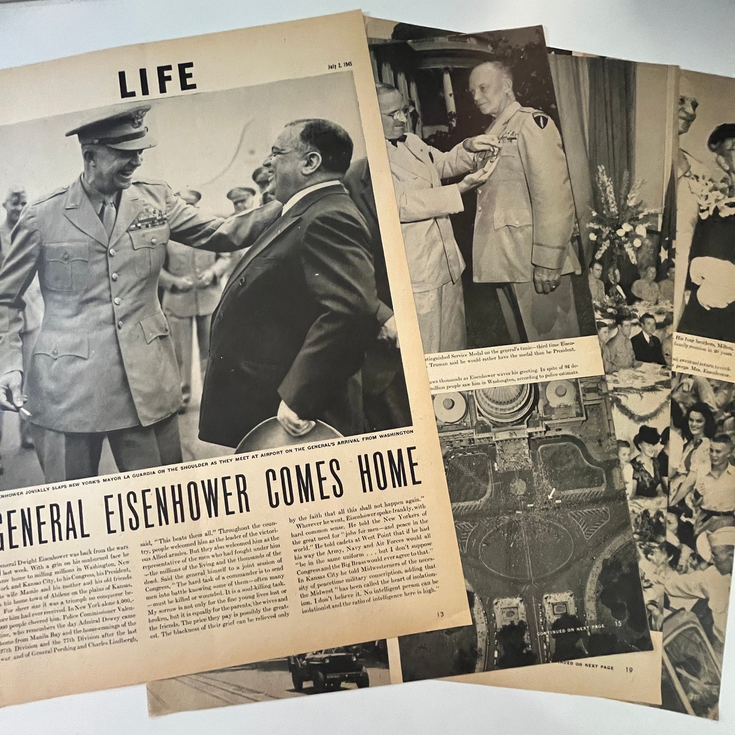 General Eisenhower Comes Home 5 Pages 1940s WWII Era Article V29-5