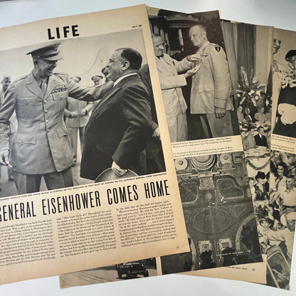 General Eisenhower Comes Home 5 Pages 1940s WWII Era Article V29-5