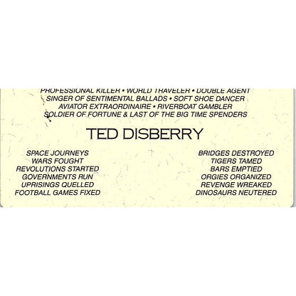 Ted Disberry AA Accuracy Steel Rule Die Co Garden Grove CA Business Card SC9-B8