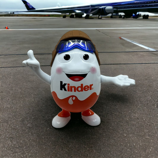 Kinder Surprise Egg 10" Aviator Pilot Figure Guy Oversized Storage Container TD5
