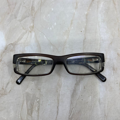 Vintage Prada Brown Silver Trim Sunglasses Eyeglasses Frames TD5G4-9