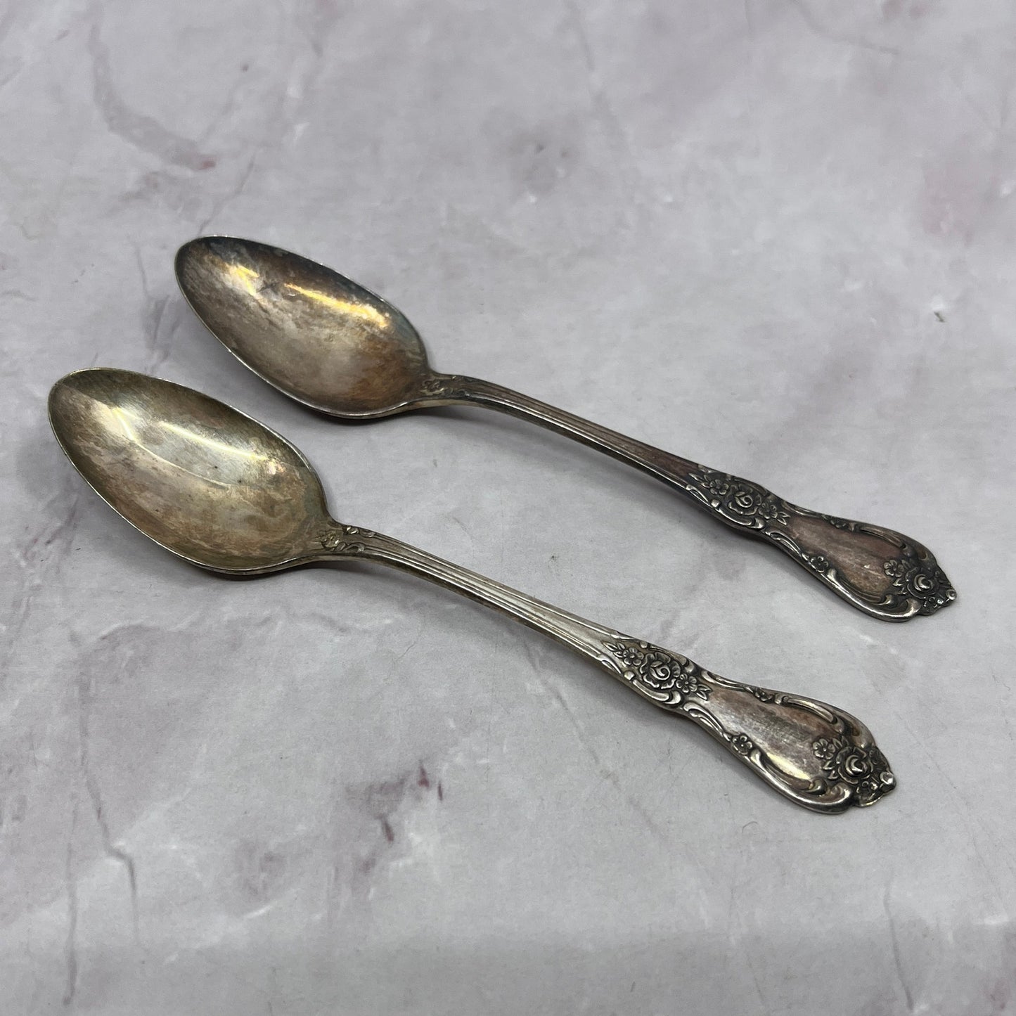 Wm Rogers Oneida Youth Baby Spoon 4" Set of 2 Vintage Silverplate TC5-OS-29