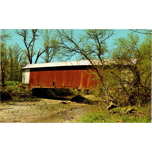 Big Rocky Fork Bridge Rockville IN Vintage Covered Bridge Postcard PC16