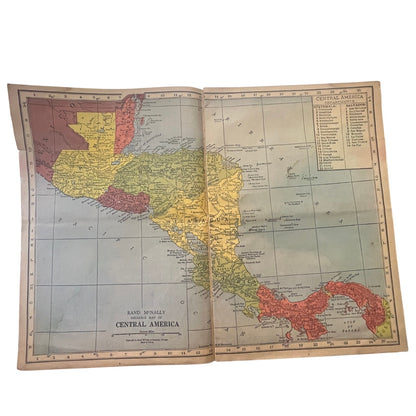 1944 Firestone World Atlas WWII Era Maps 11x16" TG2-OB