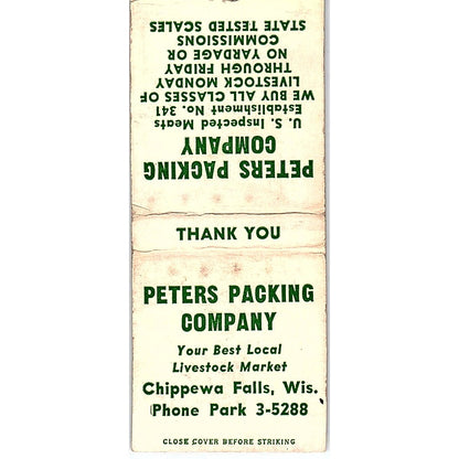 Peters Packing Company Chippewa Falls WI Vintage Matchbook Cover SC7-Y6