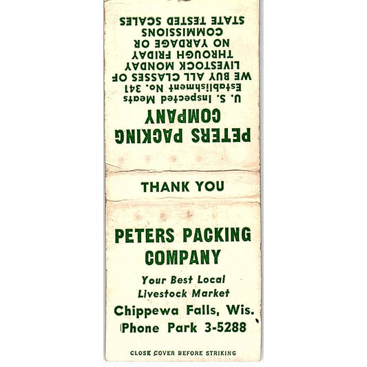 Peters Packing Company Chippewa Falls WI Vintage Matchbook Cover SC7-Y6