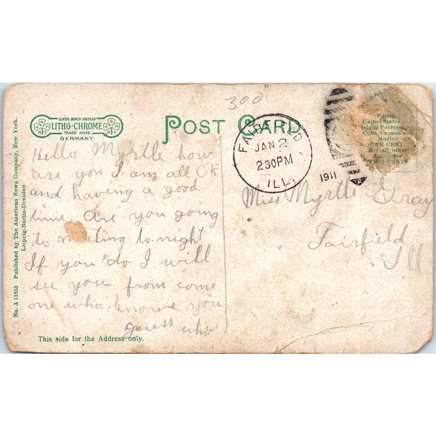 1911 Spanish American War Surveying Corps Field Maneuvers Original Postcard PD2