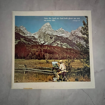 1 Kings 5:4 Rest on Every Side Jackson Hole Painter 7x7" Art Print V23