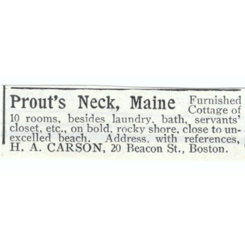 Prout's Neck Maine Cottage H.A. Carson Boston 1903 Magazine Ad AF7-SS2